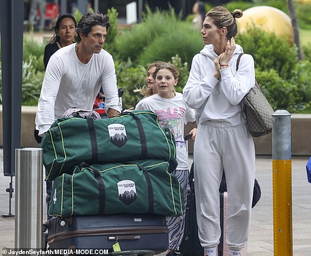 The couple looked at ease when they arrived in Australia