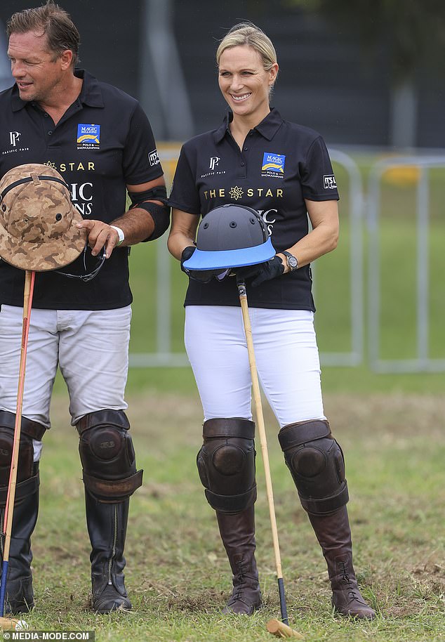 The mother-of-three appeared to be completely in the zone as she rode a horse in white Jodhpurs, riding boots, a helmet, gloves and a black sports shirt