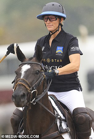 Zara pictured playing polo