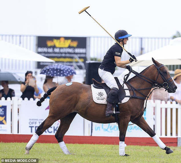 Royal athlete Zara was in the zone today as she enjoyed a game of polo with others during her Australia trip