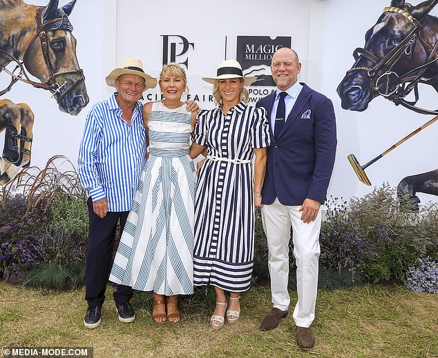 Zara and Mike also posed for photos with Gerry Harvey - an Australian entrepreneur - and his wife Katie