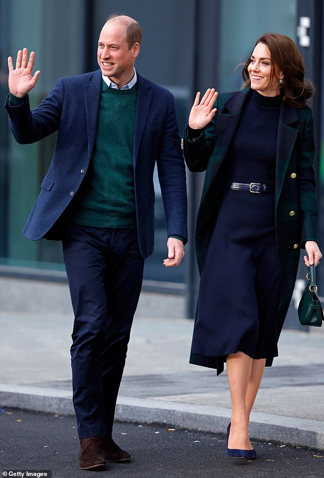 William and Catherine, Prince and Princess of Wales, arrive for a visit to Royal Liverpool University Hospital on January 12, 2023 - their first appearance following the publication of Harry's book