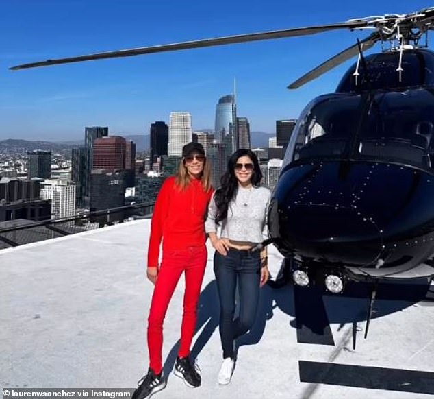 The event - produced by nonprofit organization Kiddie Hawk Air Academy - commemorates 'remarkable people of extraordinary accomplishment in aviation'. The Living Legends of Aviation is celebrating Sanchez  (pictured outside a helicopter) for her achievements in both business and aviation.