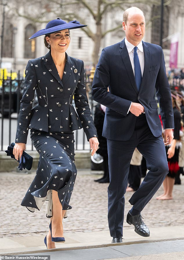 Kate and Prince William pictured attending the 2023 Commonwealth Day Service at Westminster Abbey