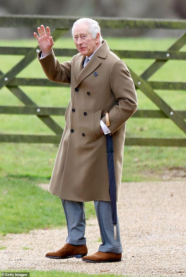 The 75-year-old monarch will undergo surgery on an enlarged prostate next week and is currently resting at the Sandringham estate (pictured on January 7)