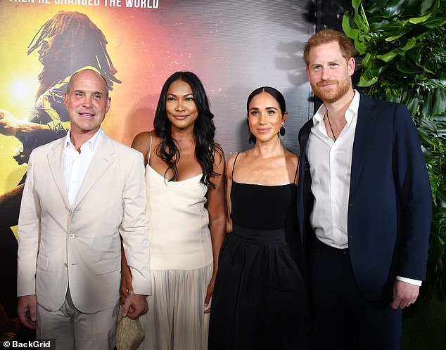 The duke and duchess with Paramount president Brian Robbins and his wife Tracy James