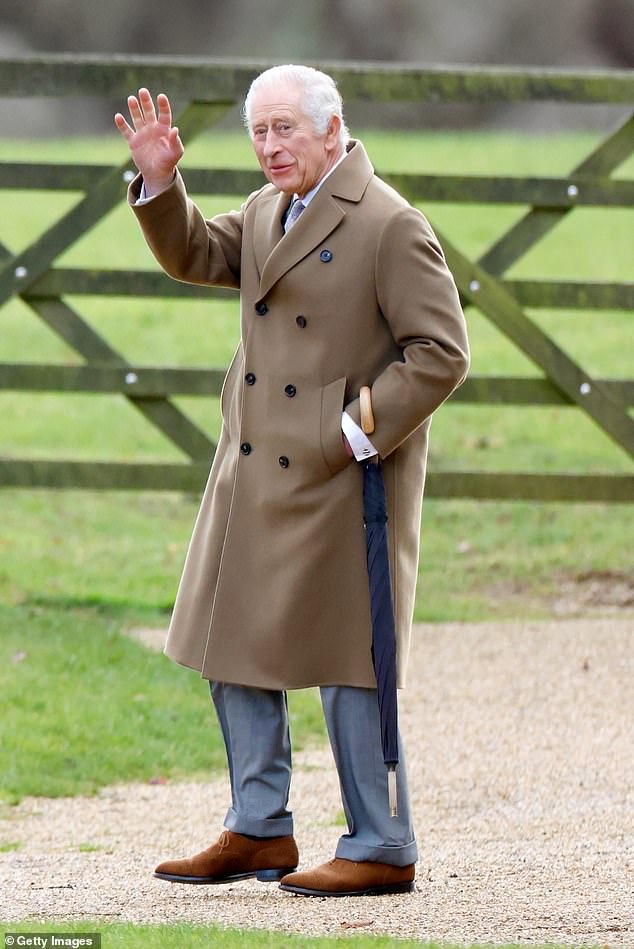 The 75-year-old monarch will undergo surgery on an enlarged prostate next week and is currently resting at the Sandringham estate (pictured on January 7)