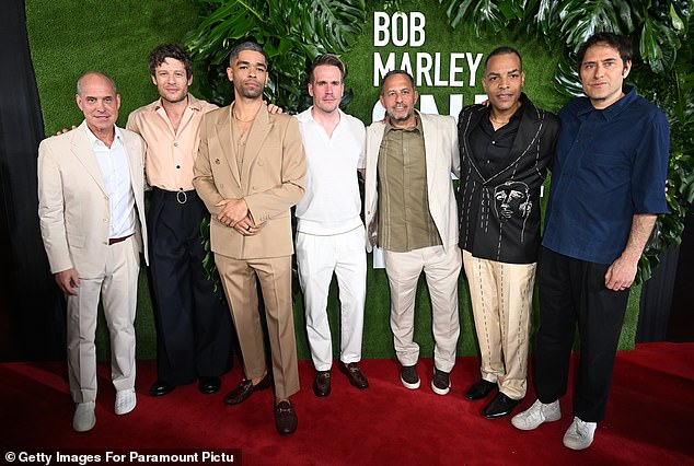 Brian Robbins (far left) with James Norton (second left) at the premiere in Jamaica on Tuesday