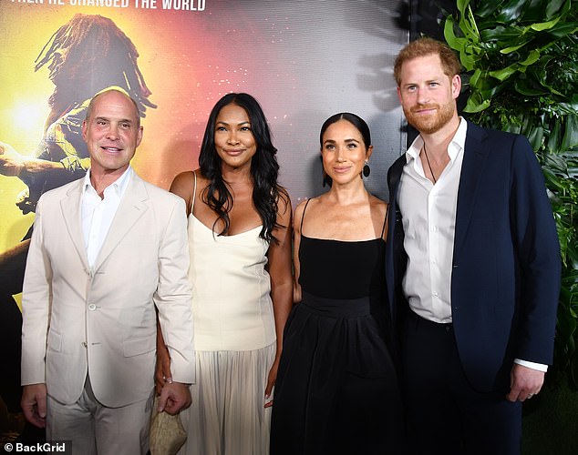 The duke and duchess with Paramount president Brian Robbins and his wife Tracy James