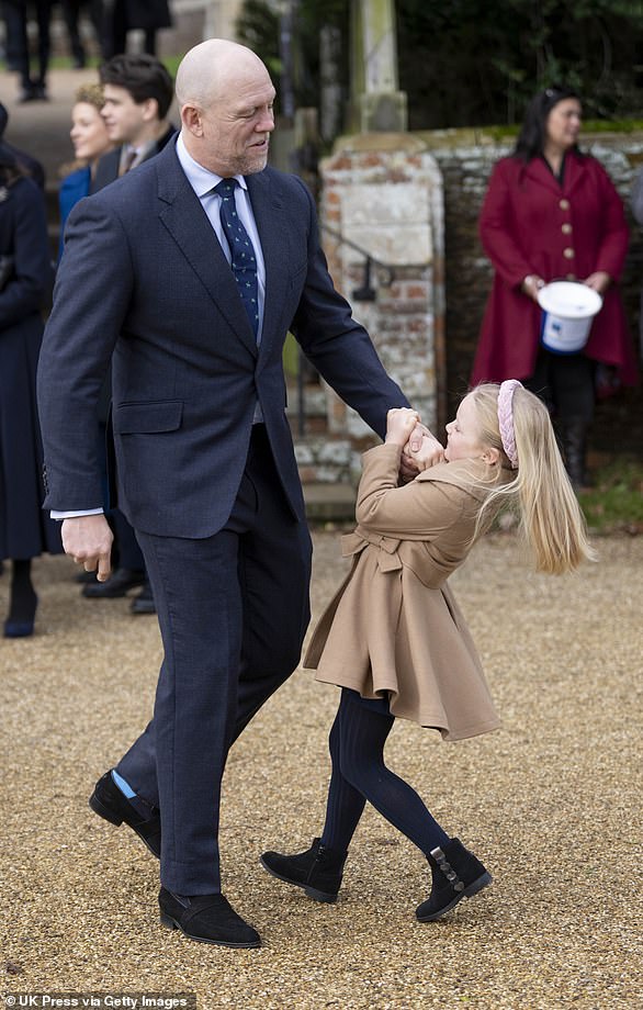 Mia's sister Lena took on the role of court jester following the Christmas Day service