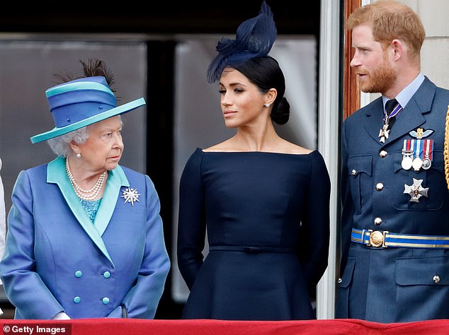 Queen Elizabeth II never voiced her true opinion about Harry¿s wife except to her very closest confidantes, such as Lady Elizabeth Anson, or Liza as she was known to her friends. Pictured together on the Buckingham Palace balcony in 2018