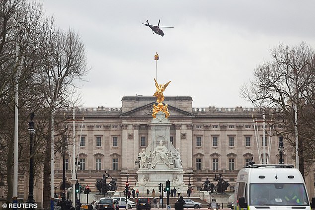 This helicopter is expected to take Charles and Camilla back to Sandringham in Norfolk