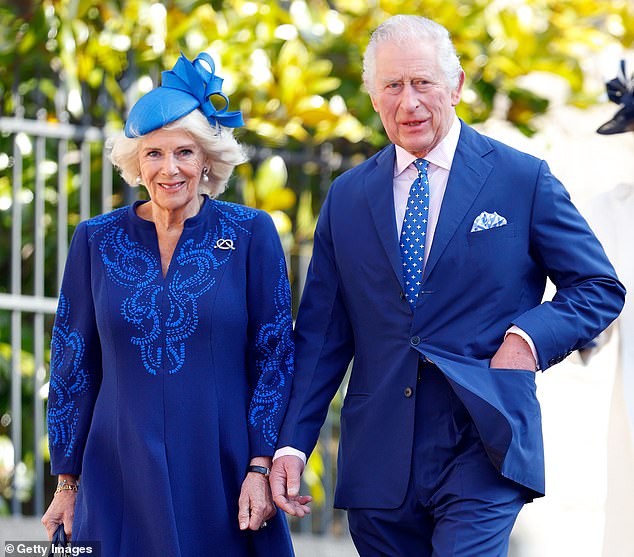 Charles (pictured with Queen Camilla on Easter Sunday in 2023), 75, will 'continue to 'undertake State business and official paperwork as usual' as well as having weekly audiences with the Prime Minister, a Buckingham Palace statement read