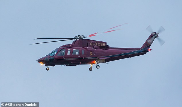 The Royal Helicopter that brought King Charles and Queen Camilla to Sandringham