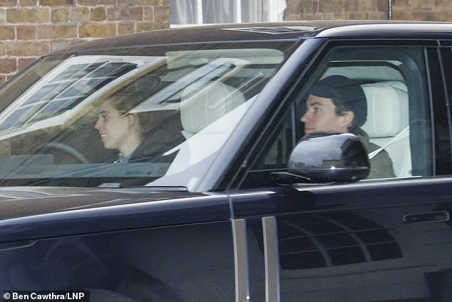 Princess Beatrice and her husband Edoardo Mapelli Mozzi at Clarence House yesterday