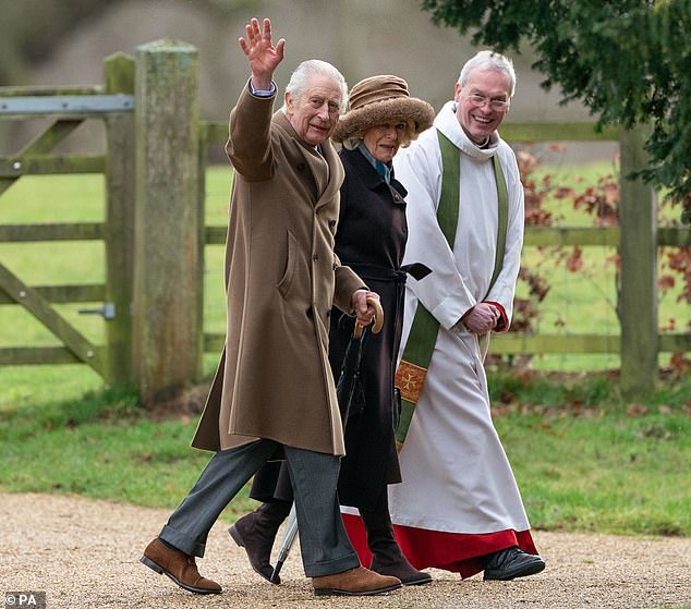 King Charles and Queen Camilla at St Mary Magdalene Church in Sandringham on Sunday