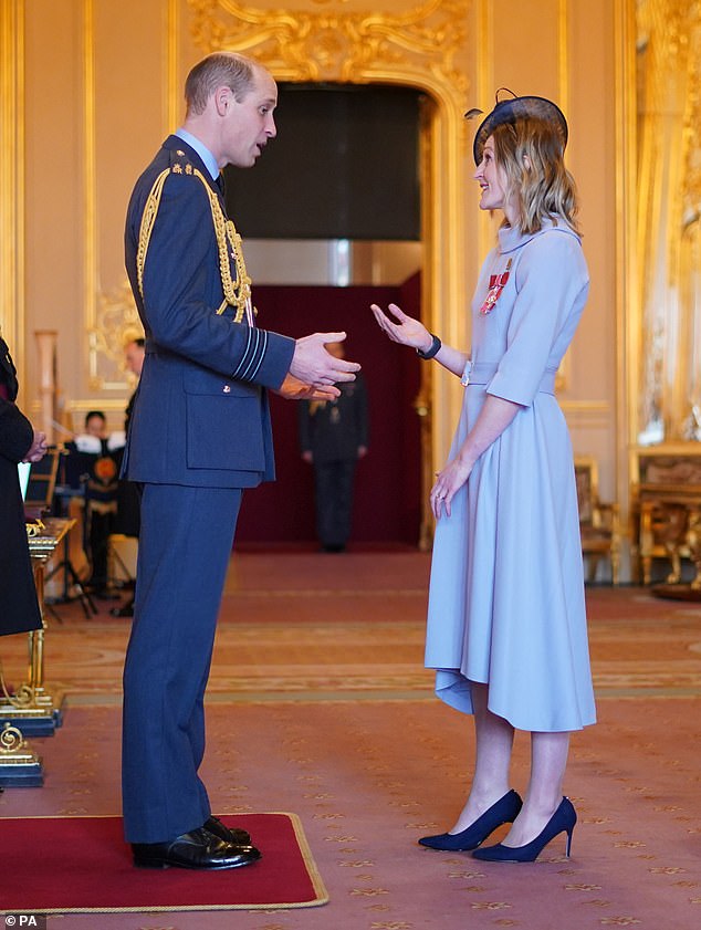 William was seen chatting briefly to White, who is the record goalscorer for the England women's national team