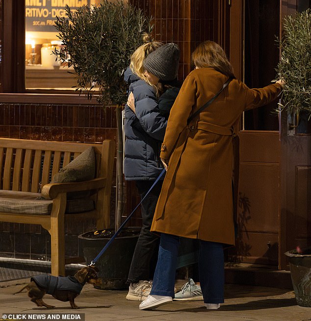 Cressida and Eugenie showed how close their friendship remains as they shared a hug outside the Walmer Castle pub