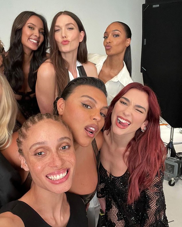 Adwoa with Paloma Elsesser, Dua Lipa, Maya Jama, Karlie Kloss and Jourdan Dunn