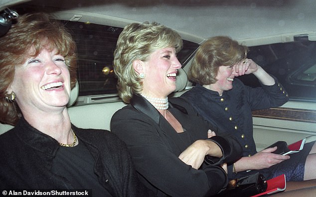 Lady Jane (right) pictured in happier times with sisters Sarah McCorquodale (left) and Diana