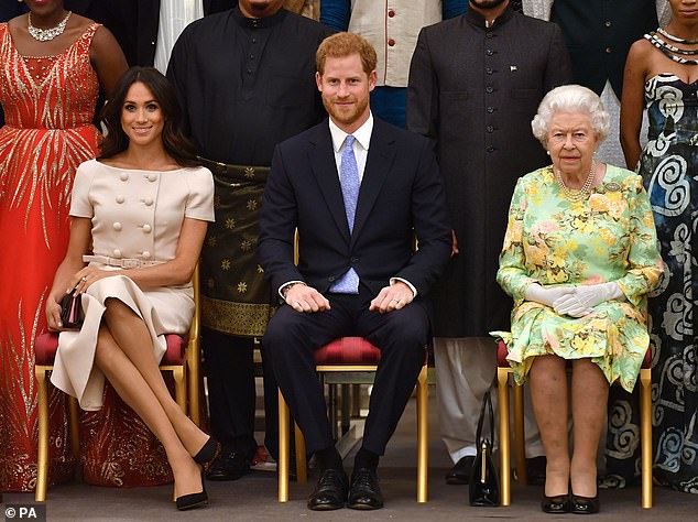 Meghan worked with the College of Arms to design the coat of arms which aimed to represent her personally and her American roots, before the Queen (pictured in 2018) signed off on it