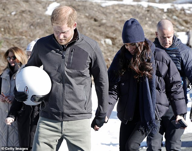 While Meghan did not take part in the bobsledding fun, she was able to enjoy every aspect of her husband's ride when he got off the sled and re-enacted the ride for her