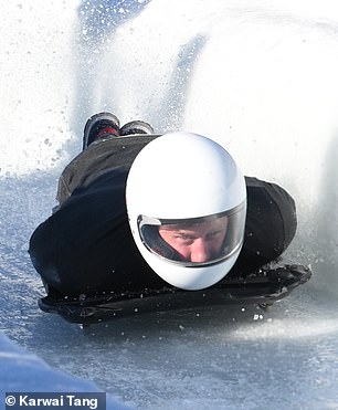 The bobsled track, which is billed as the fastest in the world, includes a 485-ft vertical drop, as well as 16 curves