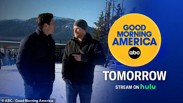 Prince Harry speaks to Will Reeve in the interview which is being aired on GMA in the US today