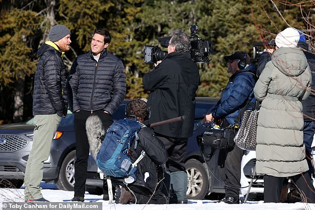 Prince Harry speaks to Will Reeve at the Invictus Games 2025 event in Whistler yesterday