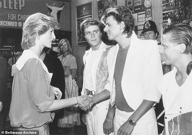 Princess Diana went backstage and shook hands with Andy Taylor after the Gala finished