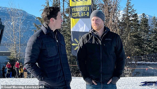 Prince Harry with Will Reeve, son of  Superman actor Christopher, and a correspondent on Good Morning America