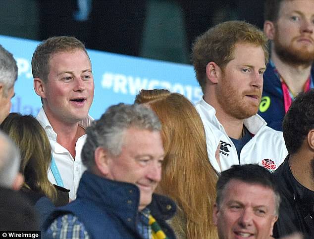 Henry Pelly is the cousin of Guy Pelly (left), a close friend of Prince Harry (right) (Pair pictured in October 2015)