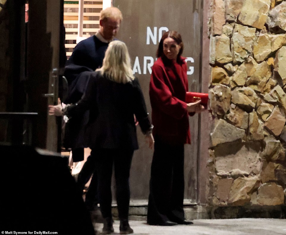 Prince Harry and Meghan Markle were seen heading to a romantic Valentine's Day dinner Wednesday night after a day on the slopes in the Canadian ski resort of Whistler