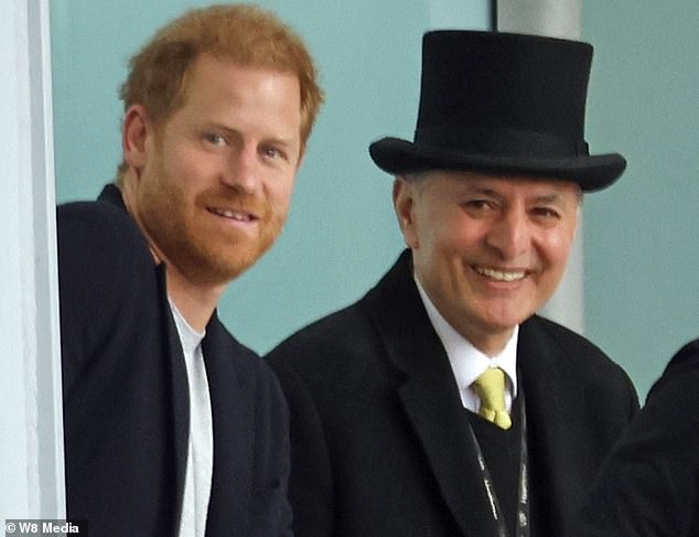 The Duke of Sussex is greeted at the Windsor Suite at London Heathrow Airport this afternoon