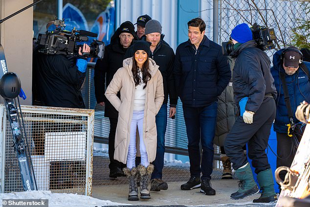 Prince Harry and Meghan Markle were filmed as they attended the event in Whistler