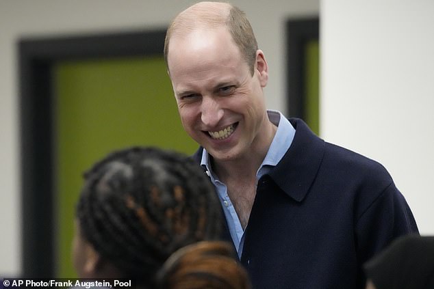 William smiles during today's visit to the new OnSide Youth Zone in Hammersmith and Fulham