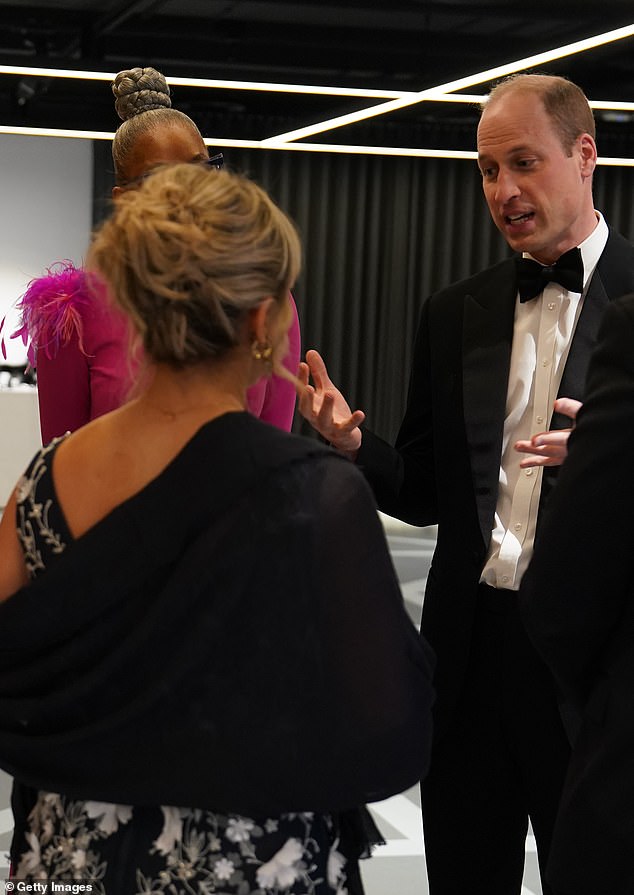 Prince William appeared at the Diana Legacy Award event at the Science Museum in London on Thursday, as he is pictured meeting key staff and supporters of the Diana Award