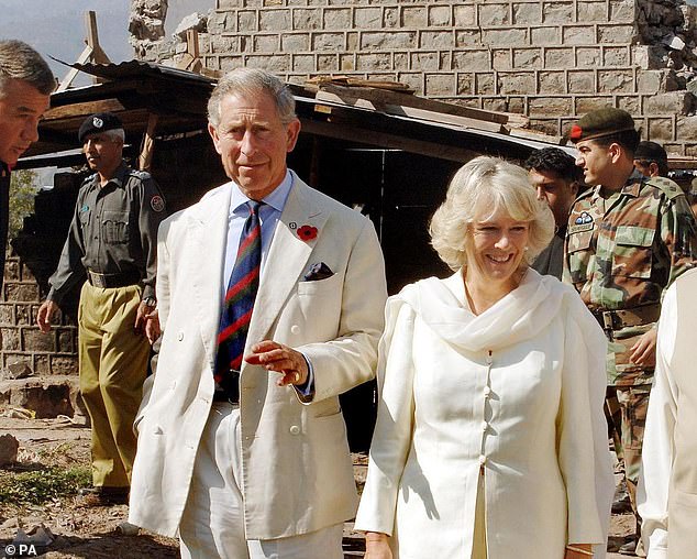 Charles and Camilla visit the Pakistan town of Pattika in 2006 after it was hit by an earthquake