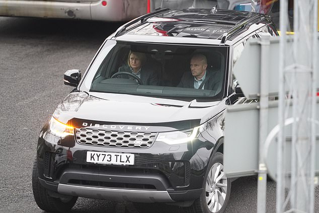 Prince Harry arrives at the Windsor Suite at Heathrow airport on route home to LA