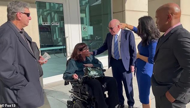 Samantha Markle is seen in November outside a courtroom in Tampa, Florida, where she was trying to convince a judge to allow her defamation case against Meghan Markle to proceed