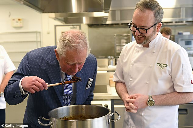 Charles at the opening of Waitrose & Partners Food Innovation Studio in Bracknell in April 2019