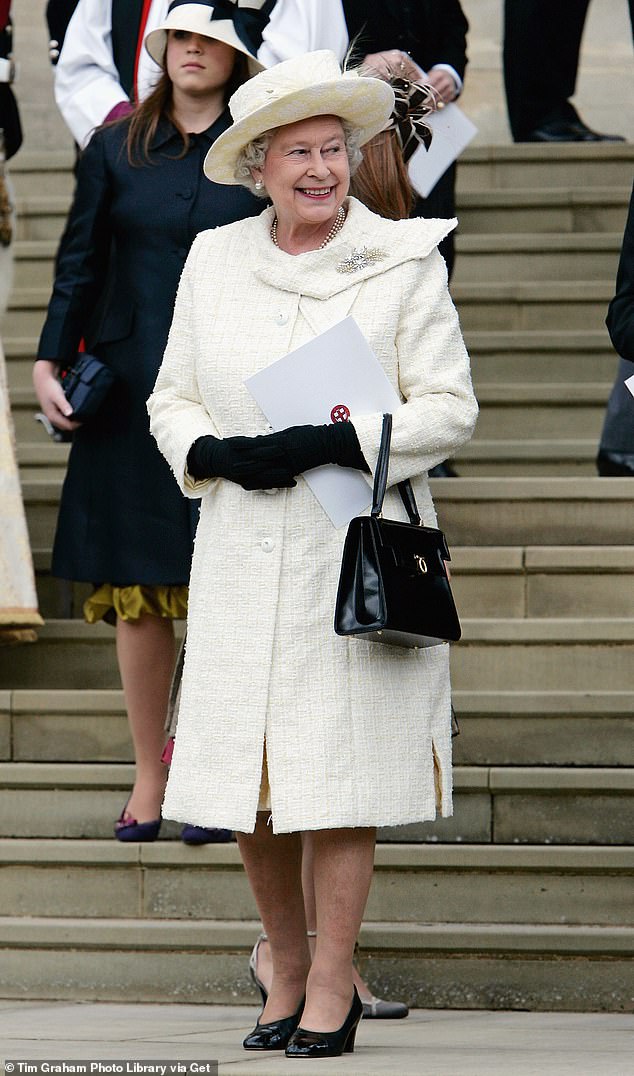 The Queen and Prince Philip did not attend Charles and Camilla's civil ceremony at Windsor Guildhall, but they did join later on for the religious blessing at St George's Chapel (pictured)