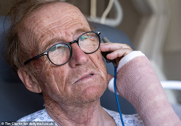 Edward Courage interviewed at Valais Hospital in Sion, Switzerland. He is recovering from the helicopter crash that killed three skiers