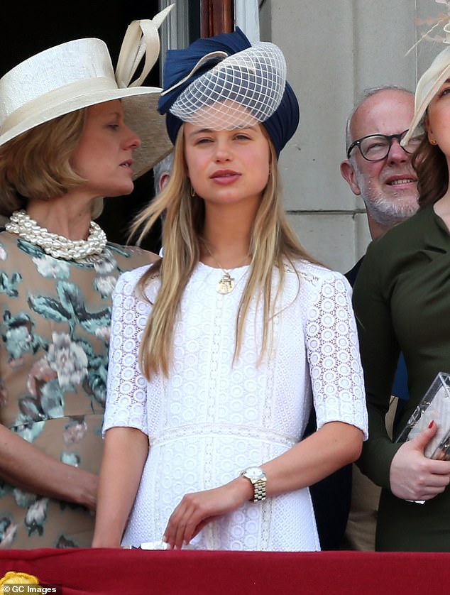 Lady Amelia on the balcony of Buckingham Palace for Trooping the Colour in  2017