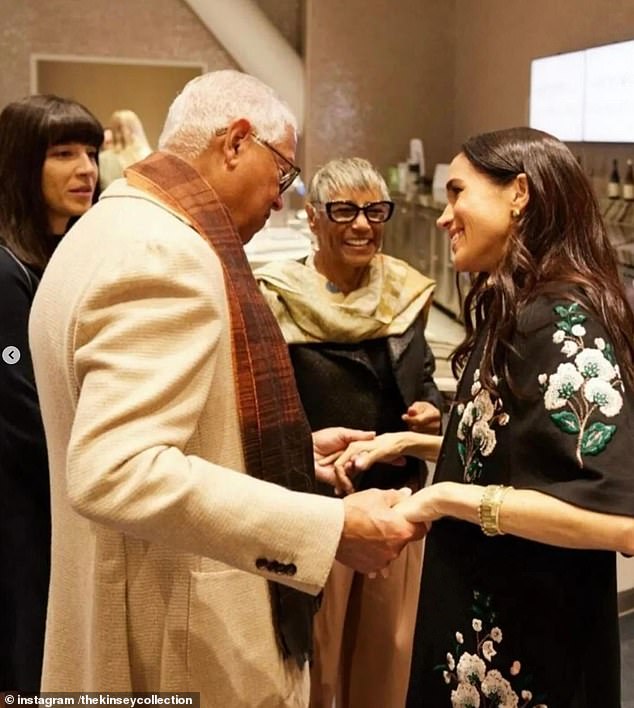 Mingling: Guests treated to a private tour of the exhibit at Sofi Stadium at Hollywood Park