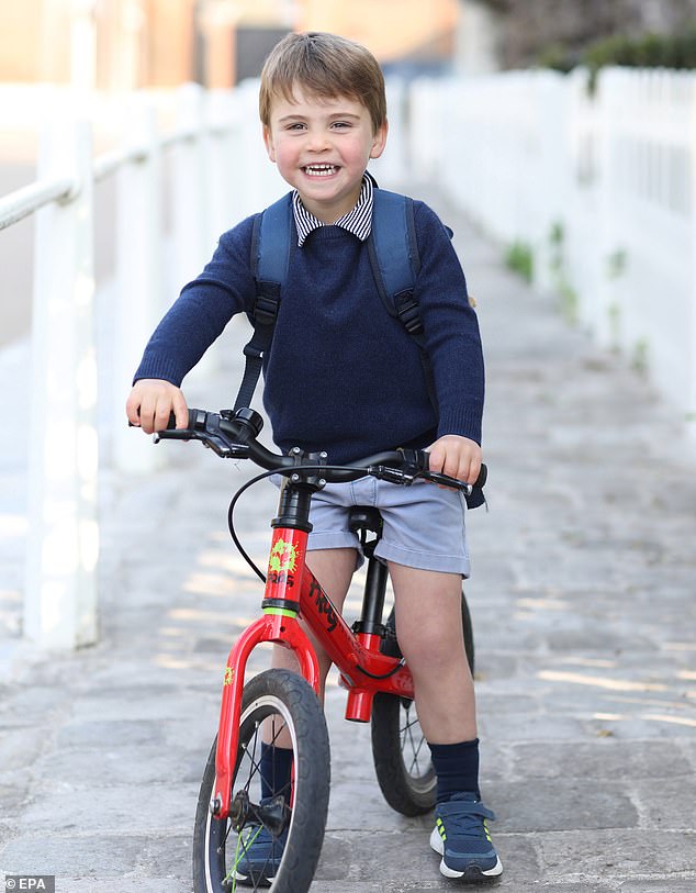 Prince Louis was photographed by his mother  shortly before he left for his first day at nursery in 2021