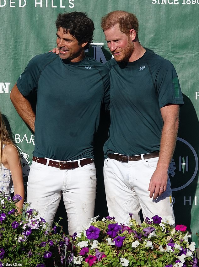 Argentinian Nacho Figueras (left) has been dubbed the 'David Beckham of polo' - pictured with Prince Harry at the Lisle Nixon Memorial Final in 2022