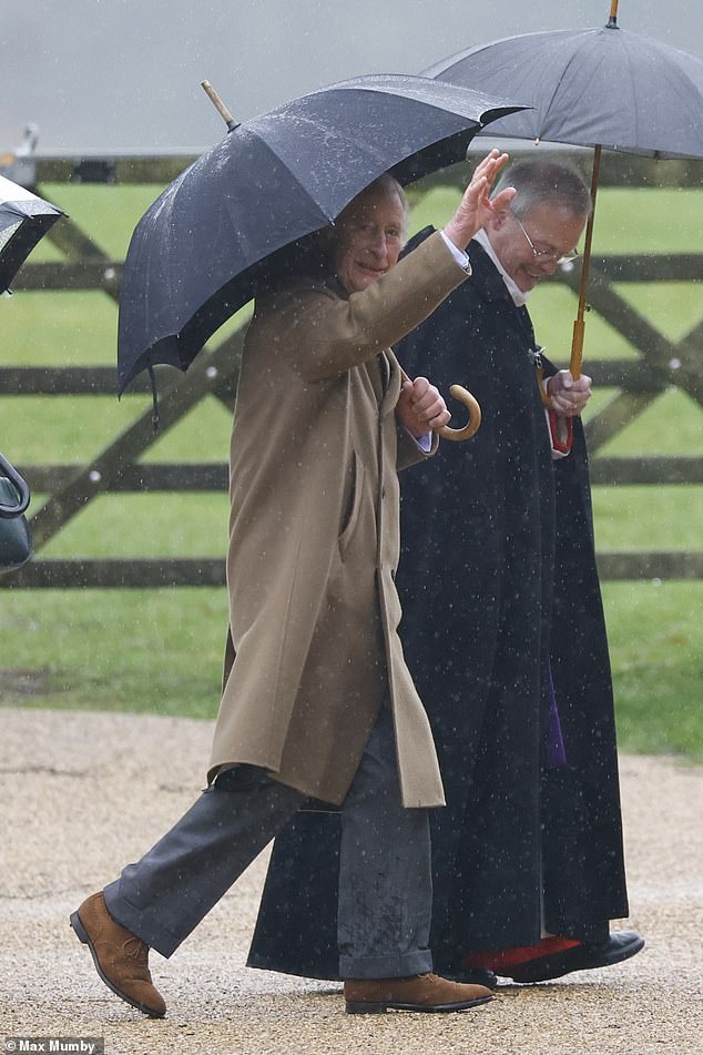 The Queen first arrived with the King for his appointment at about 9am on January 27 (pictured)