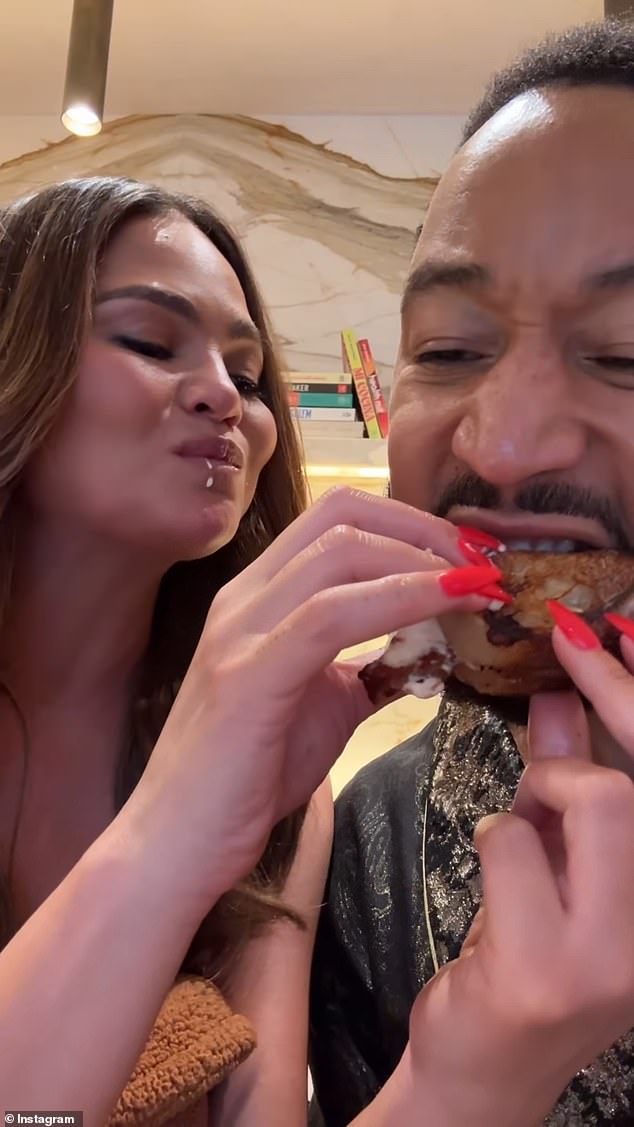 Chrissy Teigen and her singer-songwriter husband John Legend joined the jam gang.