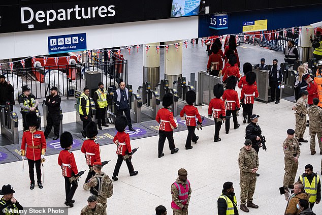 The soldiers were later seen returning to their barracks at Waterloo